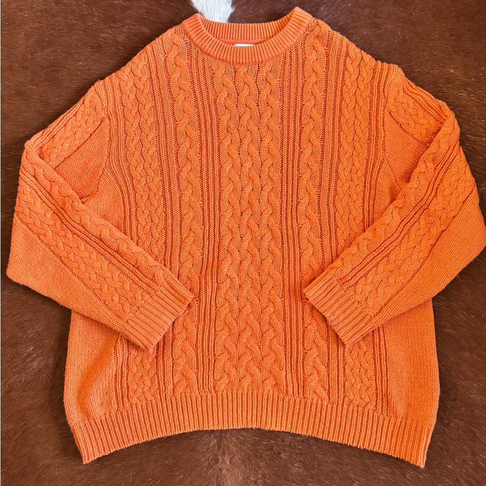 H&M | Relaxed Fit Orange Knit Sweater